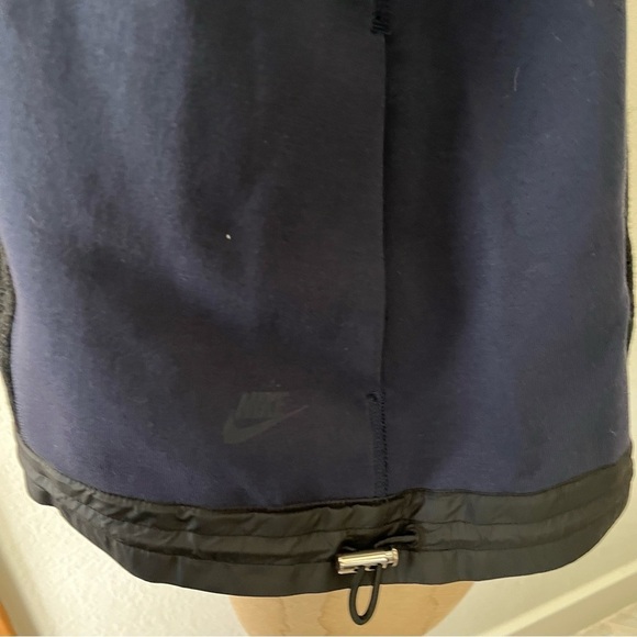 NIKE x SACAI sz S Tech Fleece Sweatshirt Sweater Navy Blue Black Split Cable - Picture 6 of 14